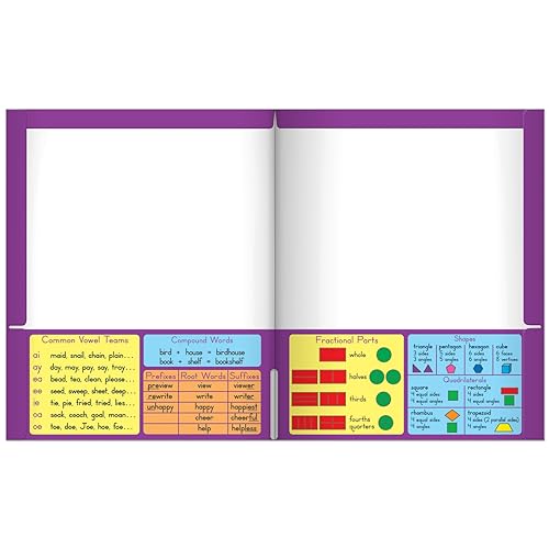 Really Good Stuff Common Core Resource Folders – Second Grade – Set of 12 - Bulk School Supplies, Take Home Organizer for Students, Classroom Essentials