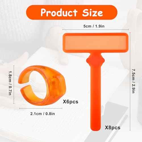 14Pcs Guided Reading Strips,Finger Guided Reading Trackers,Children ADHD Finger Trackers with Finger Rings,Dyslexia Tools for Kids Bookmark Reading Trackers Reading Tools