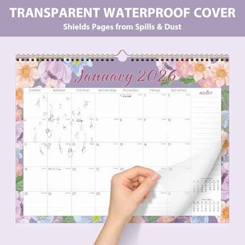 2026 Wall Calendar, 18 Monthly Wall Calendar from January 2026 to June 2027, Paper Desk Planner(11'' x 8.5''), Hanging for Teacher Family School Office Supplies