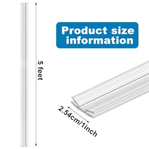 Pangda 10 Pcs 60 Inch Letter Tracks for Plastic Sign Plastic Marquee Letter Board Track for 5,7 and 9 Inch Panels(Clear,1 x 60 Inches)