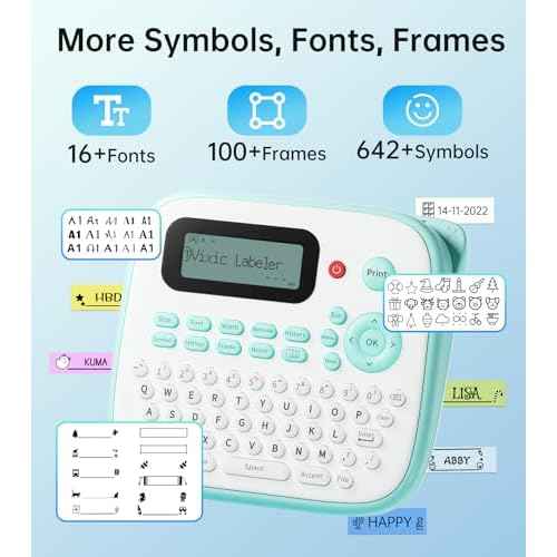 Label Maker Machine with-Tape, Label Maker Waterproof-Labels, Label Maker D210S, Labeler Machine for Classroom Teacher Kids School Items, Portable Label Makers Multiple Symbols Fonts for Home Office