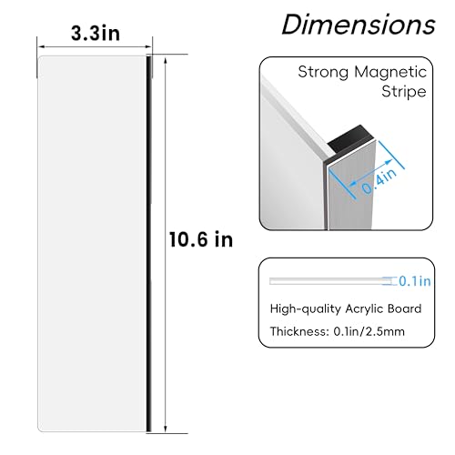 Crpich Magnetic Acrylic Monitor Memo Board - Clear Small 10.6 x 3.3 Inches, Compact Desk Organizer for Laptop & Small Monitors (S-10.6x3.3in)