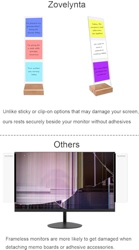 Monitor Memo Board with Removable Stand - Sticky Note Holder for Computer Screens