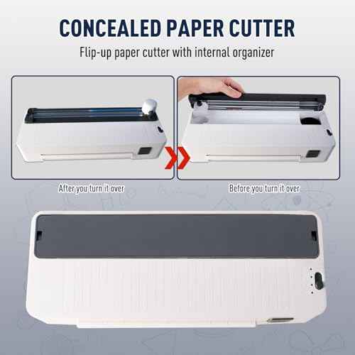 ZEQUAN 10-in-1 A4 Laminator Machine - 9 Inch Cold & Thermal Laminator with 30 Laminating Sheets, 3-in-1 Paper Cutter, Corner Rounder, Paper Punch for Documents, Photos, Crafting