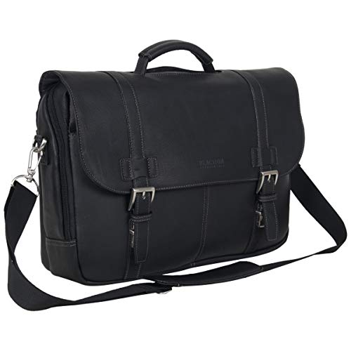 Show Business 16-Inch Colombian Leather Laptop Portfolio Messenger Bag - Kenneth Cole REACTION, Black, One Size