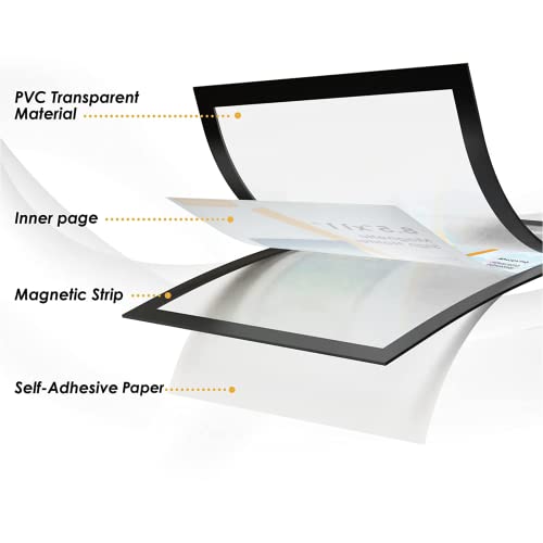 MaxGear 8.5 x 11 Inch Magnetic Sign Holder - 3 Pack for Walls & Display