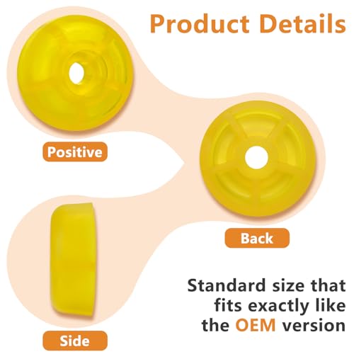 48358 Carriage Stop Roller Yellow Bumper Stop Replacement Parts for TranzSporter TP-250 and TP-400 Ladder Hoist (2 Pack)