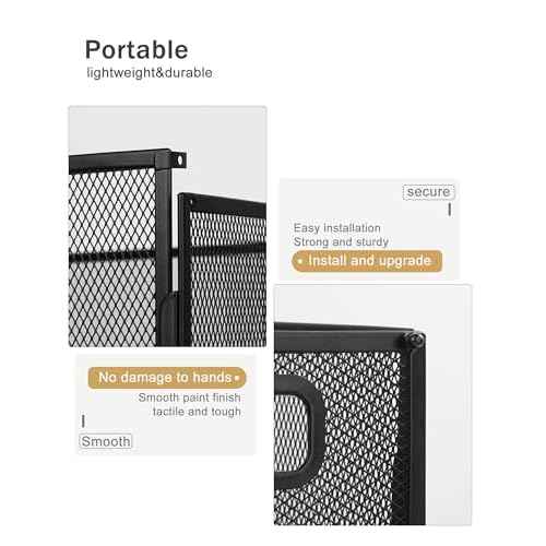 Oterri Hanging File Organizer - Portable Desktop Mesh Crate for Letter Size Folders, 2 Pack (Cool Black)