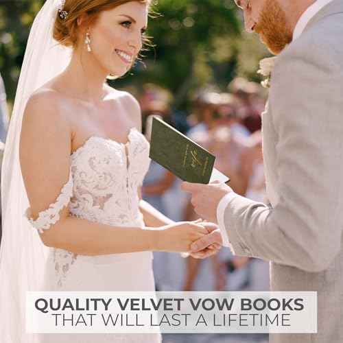 Elegant Velvet Wedding Vow Books With Gold Foil Lettering - Perfectly Sized His and Hers Vow Books With Plenty Of Pages To Write Whatever is on Your Heart - A Beautiful Addition For The Wedding Day