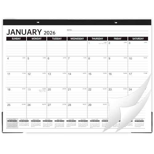 2026 Desk Calendar - 2026 Calendar from January to December 2026, Large Monthly Calendar Planner for Office, School, Home, 17'' x 12''