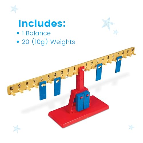 Hand2mind Math Balance - Weighted School Scale for Kids Learning, Classroom and Middle School Math Manipulatives