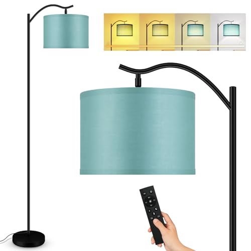 BoostArea Floor Lamp for Living Room,Arc Floor Lamp Remote Control,Stepless Dimmable Brightness & Colors Temperature 2700k-6500k,Foot Switch,Modern Standing Lamp for Bedroom Study Room Office,Green