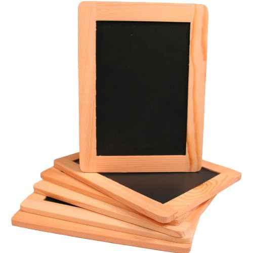Creative Hobbies¢ç Synthetic Chalkboard with Unfinished Wood Frame, 4 x 6 Inch -Pack of 6 Chalkboards