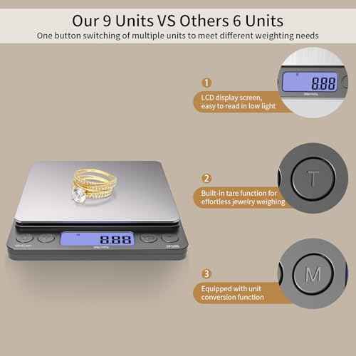 SKEAP Digital Jewelry Scale ? 500g x 0.01g Precision Gold Scale for Jewelers & Collectors, Digital Pocket Scale with Backlit LCD, Tare Function? Ideal for Gemstones, Bullion & Coins.