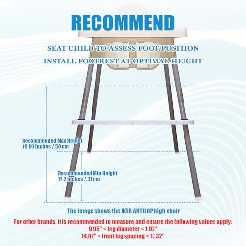 Adjustable Foot Rest for IKEA Antilop High Chair – Baby Footrest, Easy Install