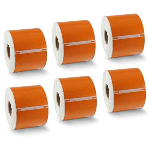 BETCKEY - Compatible DYMO 30256 (2-5/16" x 4") Replacement Shipping Labels - Compatible with Rollo, DYMO Labelwriter 450, 4XL & Zebra Desktop Printers[6 Rolls - 1800 Labels, Orage]