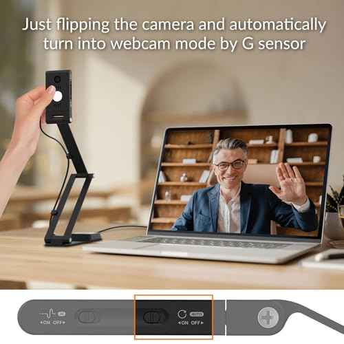 Innex DC500 13MP 4K USB Document Camera, Webcam & Scanner, 3-in-1, 13MP, Noise-Cancelling Mic, Dual Autofocus, Auto Flip, Built-in LED lamp, OCR, Win, Mac, Chromebook, Distance Education, Meetings