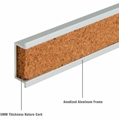 Lorell 48-Inch Cork Bulletin Bar with Aluminum Frame - Self-Sealing Wall Strip