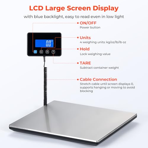 MUNBYN Digital Postal Scale 440lb/1.8oz Shipping & Package Weighing