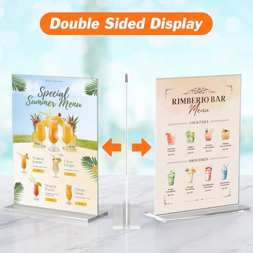 3 Pack Acrylic Sign Holders 8.5 x 11 Inches Vertical Flyer Display Stands