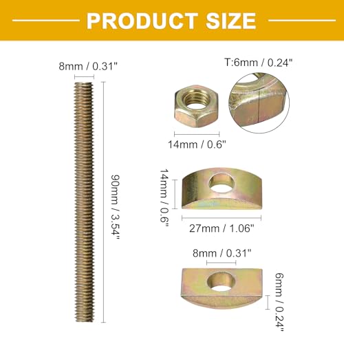 uxcell 10Pcs 5/16 in x 3-1/2 in Countertop Furniture Connector Fasteners