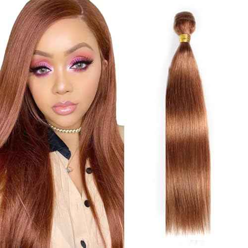 #30 Brown Bundles Straight Bundles Human Hair 28 Inch Light Brown Straight Bundle Unprocessed Brazilian Virgin Weave Hair 1 Bundle 50 Gram Per Bundle