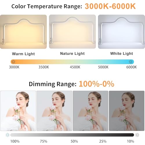 Upgraded Nail Tech Lamp for Desk, 34 in Foldable Large Nail Light with Phone Holder, 3 Modes 3000K-6000K LED Manicure Lamp, Half Moon Light for Lash Eyelash Extension, Tattoo, Eyebrows