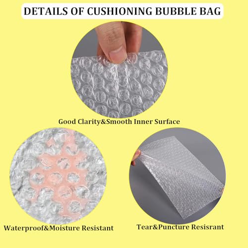 AYAYGD 20Pcs 18x22 Inch Large Clear Bubble Pouches Wrap Bag - Double Walled Protective Shipping Packaging