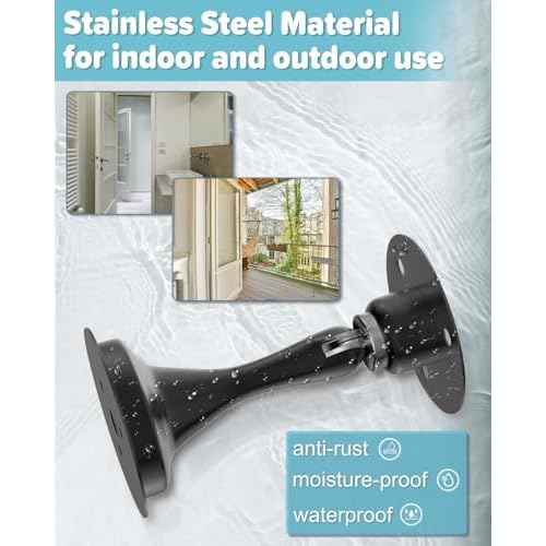 Door Stoppers Magnetic Door Catch - 4 Pack Stainless Steel Heavy Duty Door Stops for Bottom of Door, Wall & Floor Mounting No-Drill Strong Adhesive & Screws, Strong Door Holder to Keep Door Open