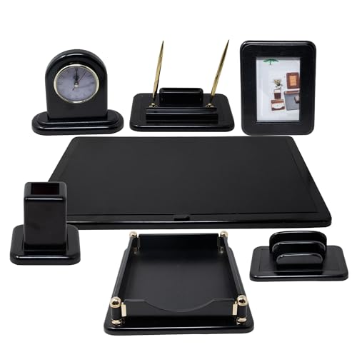 Majestic Goods Office Supply Dark Mahogany Oak with Black Eco-Friendly Leather Finish (W925)