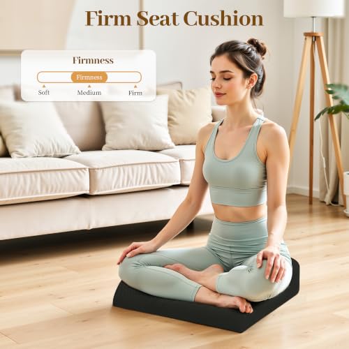 Black 3-Inch Memory Foam Seat Cushion for Office Chair - TranquilRelax Large