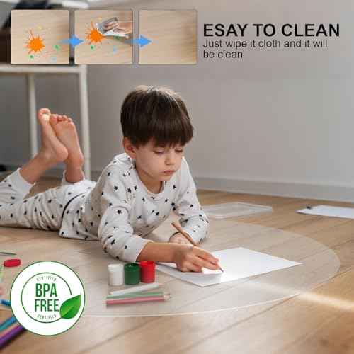 Office Chair Mat for Hard Floors,36"x36" Desk Mat Comfortable and Non-Skid Office Chair Mat Protect Your Floors from Damage,Easy Glide Rolling Plastic Floor Mat for Work,Home
