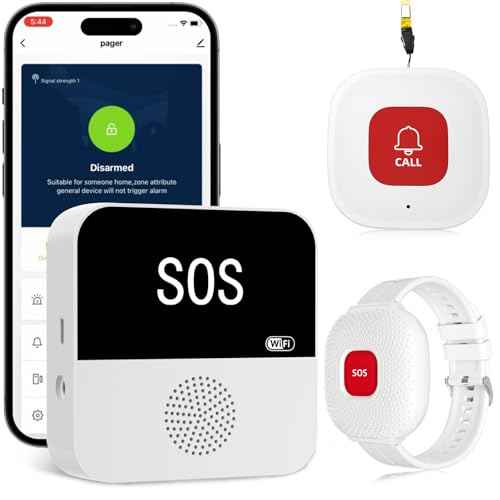 Wireless Caregiver Pager Call Button for Elderly at Home, Wi-Fi APP Remote Emergency Alert Systems for Seniors, Patients and The Disabled, Life Alert Systems for Seniors No Monthly Fee