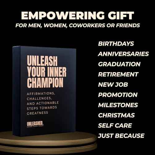 Daily Affirmation Cards to Unleash Your Best Self - 55 Cards with Empowering Quotes, Challenges & Practical Tips | Personal Growth Gift Idea for Driven Men & Women for Birthday, New Job, Christmas