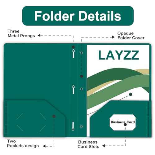 Two Pocket Folders with Prongs, LAYZZ 60 Pack Poly Plastic Folders, Heavy Duty Plastic Folders with Pockets and Prongs, Letter Size, 6 Colors, for Offices and Schools