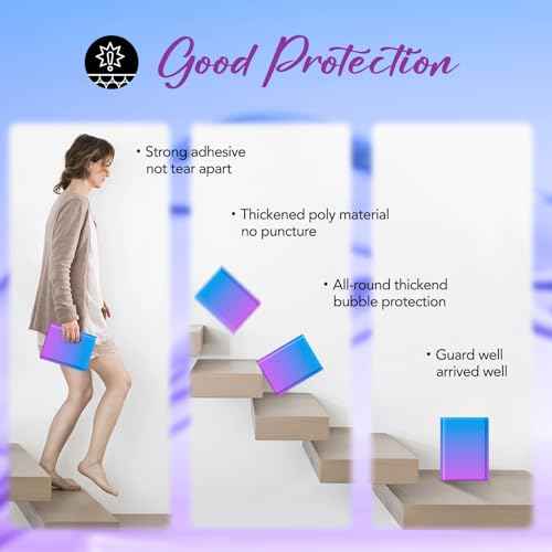 Fuxury Cute Design Bubble Mailers 6x10" 100 Pack Opaque Padded Envelopes Usable Size 6x9" Self Seal Pattern Shipping Envelopes for Mailing Jewelry Makeup Cards #0 Thick Bubble Padded Mailer BluePurple
