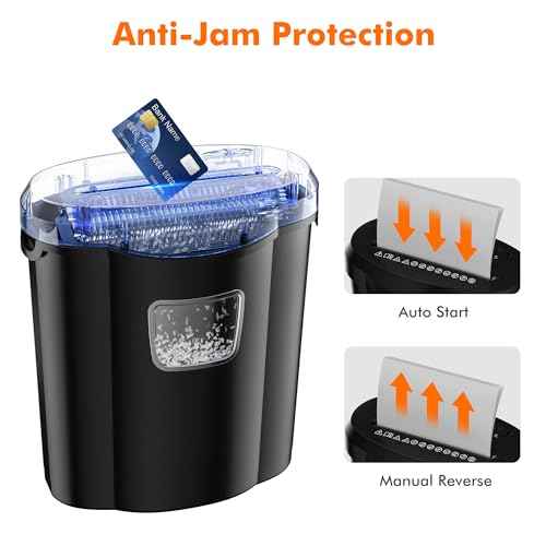 Electric Paper Shredder for Home Use, 10-Sheet, Cross-Cut Paper Shredder 5 Gal Wastebin, Shreds Documents, Credit Cards,Staples, Compact Personal Shredders for Home Office Heavy Duty