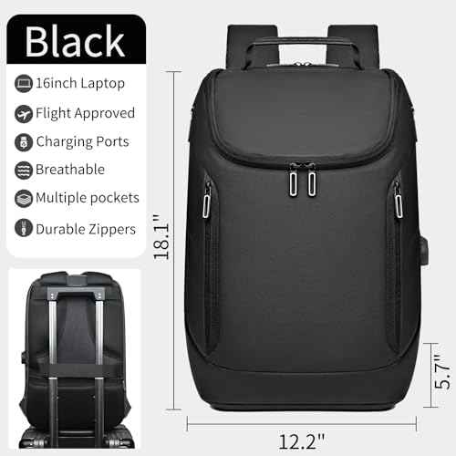 Work Backpack for Men Women, Commuter Backpack Carry-on Fit 15.6 Inch Laptop with USB Charging Port
