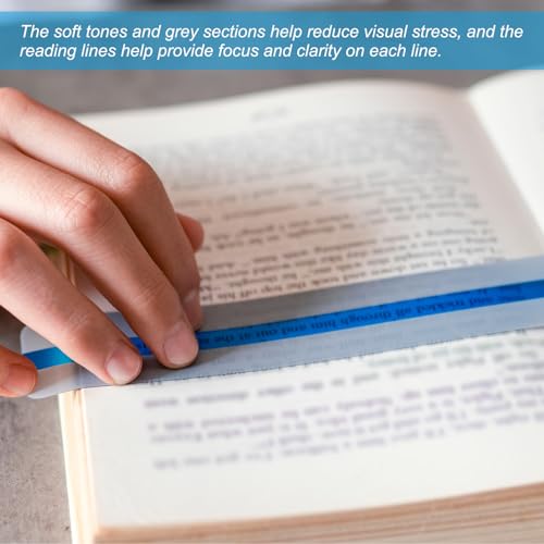 PATIKIL Blue Guided Reading Highlight Strips - Dyslexia Reading Aids, 16pcs