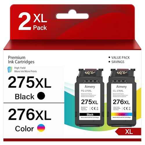 275 and 276 Ink Cartridges Combo Pack Replacement for Canon Ink 275 276 Compatible with Pixma TR4720 Series TR4700 TR4722 TS3520 Series TS3522 TS3500 TS3700 TS3720 TS3722 Printer (PG-275XL / CL-276XL)