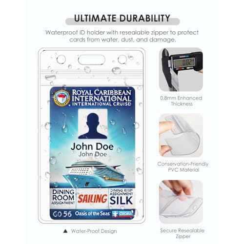 5 Pack Cruise Lanyards with Ocean Creature Design, Cruise Ship Lanyards with Waterproof ID Badge Holders for All Cruise Lines 2025, Mix