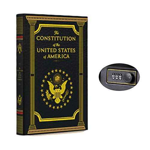 Fake Book Box - Small Safe Box with Combination Lock - Hidden Safe in Plain Sight - Diversion Safes - Secret Safes (Constitution) (X-Large)