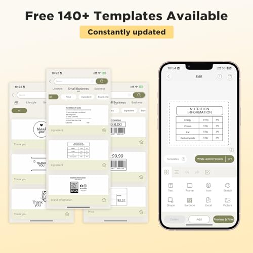 SUPVAN T50M Pro Bluetooth Label Maker Machine with Tape, Wide Waterproof Label, Versatile App with 40 Fonts and 650+ Icons, Inkless Labeler for Home, Kitchen, School, Office Organization, Black