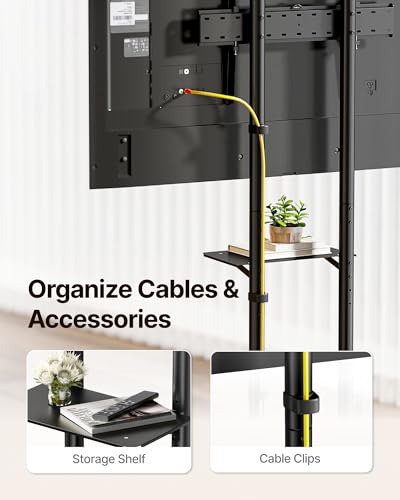 Heavy-Duty Rolling TV Stand for 32–85