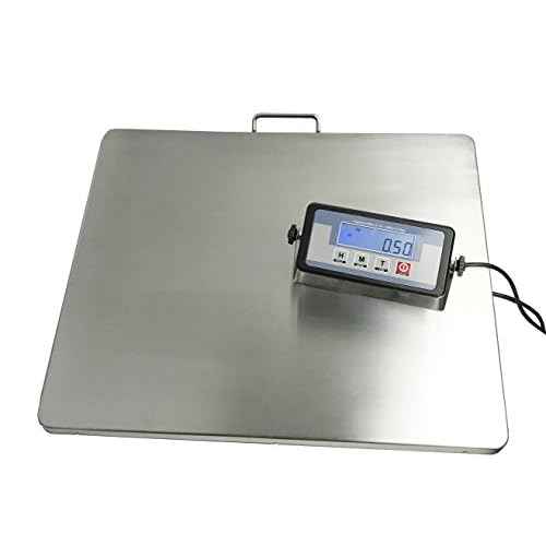 Angel USA Extra Large 22 inch by 18 inch Platform Stainless Steel 400lb Heavy Duty Digital Postal Shipping Scale, Powered by Batteries or AC Adapter, Great for Floor Bench Office Weight Weighing