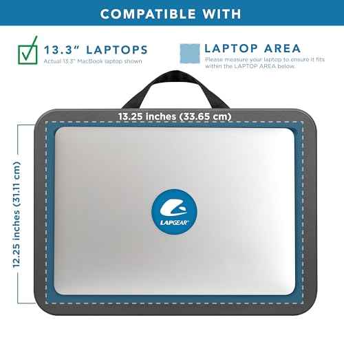 LAPGEAR Compact Lap Desk - Fits up to 15 Inch Laptops - Charcoal - Style No. 43105