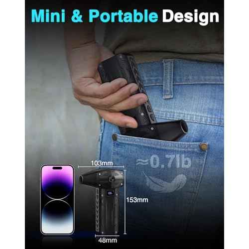 Compressed Air Duster - 4 Gear Adjustable Air Blower£¬200000RPM Storm Fan Super Powerful Cordless Air Duster with Fast Charging for Computer, Keyboard, Outdoor, Home, and Car