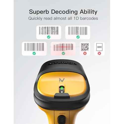 Inateck AI Barcode Scanner, Bluetooth Scanner Wireless, 2600mAh Battery, 1 Charge for 180 Days, Barcode Reader Support Fast AI Setup, P6 AI