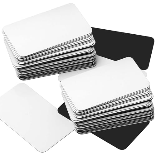 Tenceur 120 Pcs 3 x 5 Inch Dry Erase Magnetic Labels Dry Erase Magnets Board Magnets Set Reusable Name Tags Erasable Magnetic Label for Office Home Fridge Cabinet Whiteboard (White)