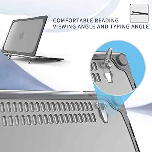 Mektron for MacBook Air 13 Case A1466 A1369, [Heavy Duty] [Dual Layer] Hard Case Cover with TPU+PC Bumper for MacBook Air 13.3-inch (2010-2017 Relase) w/Keyboard Cover Screen Protector, Gray